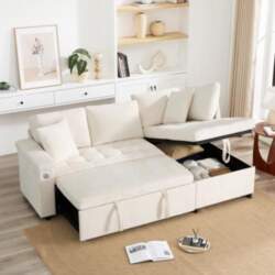 Sofa with Sleep Function, 3-Seater Sofa