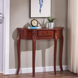 Solid Wood Half Moon Console Table