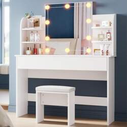 SONNI Large Dressing Table with Stool
