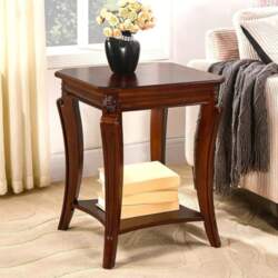 Square End Side Table with Storage