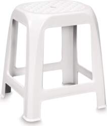 Sturdy stool made of plastic, white