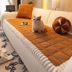 Thick Sofa Cover Soft Lamb Fleece