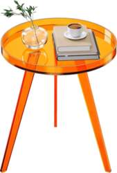Transparent Acrylic Round Side Table Bedside