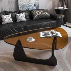 Triangular Glass Coffee Table, Modern Side