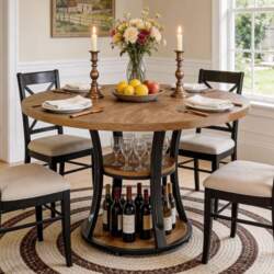 Tribesigns Round Dining Table 100 cm