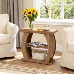 Tribesigns Side Table, 3 Shelves, Narrow