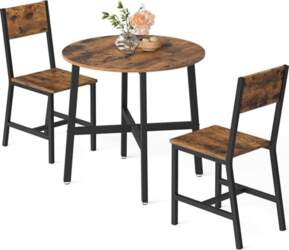 VASAGLE Round Dining Table with 2