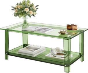 VEVOR Acrylic Coffee Table, 2-Tier Side