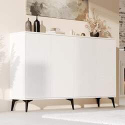 White Sideboard, Width 160 cm, Multifunctional