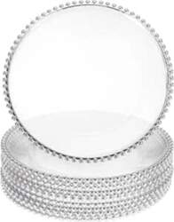 12 Pack Clear Plastic Round Beaded