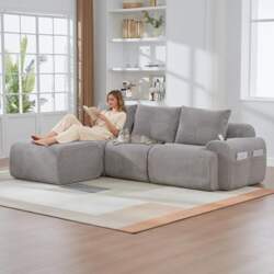 3-Seater Cloud Sofa with Stools, Boneless
