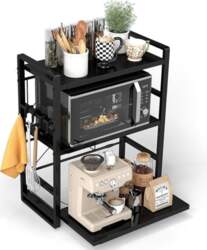 3-Tier Microwave Rack - Height Adjustable