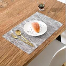 4PCS Tischset PVC gewebte Untersetzer Set