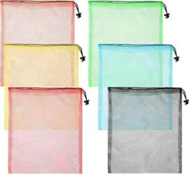 6 Pack Drawstring Mesh Bags 33