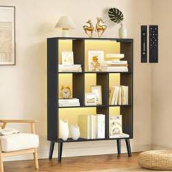7-Cube Bookcase with LED, Dimmable, Touch