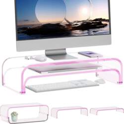Acrylic Monitor Stand, Set of 2