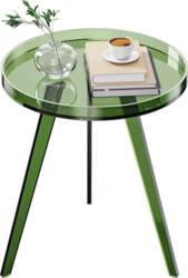 Acrylic Side Table, Round Bedside Table