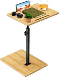 Adjustable Bamboo Side Table Height 44-78