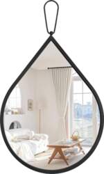 Black Teardrop Wall Mirror with Thick