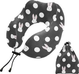 Ceļojuma spilvens Rabbit White Polka Dot