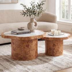 Chairus Cloud Coffee Table Set, Marble
