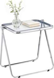 Clear Acrylic Folding Table with Chrome