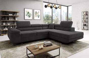 Corner Sofa Graphite Astorp Cord L-Shape
