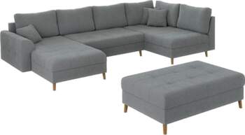 Corner Sofa Stool Set with Cushion