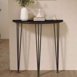 Crescent Console Sofa Table with Solid