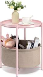 Danpinera Round Side Table with Fabric