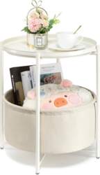Danpinera Round Side Table with Fabric