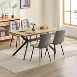 Dining Table Set with 4 Brown