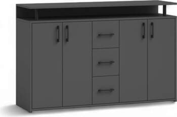 Drift Highboard with Shelf in Anthracite
