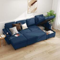 DURASPACE Double Storage U-Shaped Pull-Out Sofa