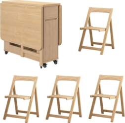 Extendable Folding Dining Table Set with
