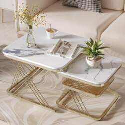 FEEOHOME Square Side Table, Set of