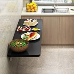 Floating Wall Folding Table, Wooden Wall
