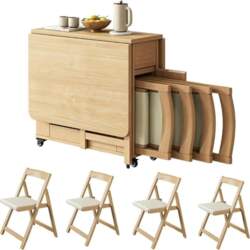 Folding Dining Table with 4 Chairs