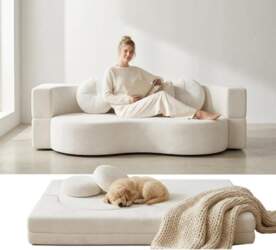 Folding Sofa Bed Boneless Couch Removable