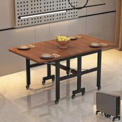 Folding Solid Wood Dining Table, Extendable