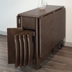 Folding Table, Folding Kitchen Table, Walnut