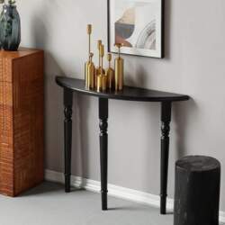 Generisch Black Half Moon Console Table