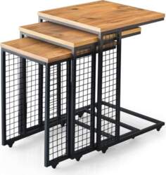Hanah Home Elegant Pine Nesting Table