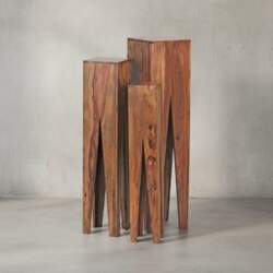 Handmade Solid Wood Rustic Side Table
