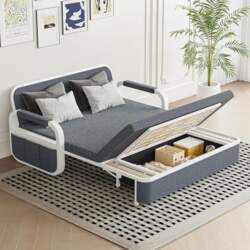 Homary Deep Grey Pull-Out Sofa Bed