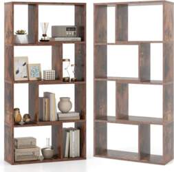 HOMASIS Bookcase with 8 Compartments, Standing