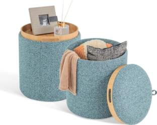 HOMASIS Round Stool, Set of 2