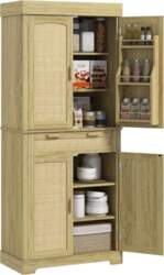 HOMCOM Boho Style Tall Sideboard with
