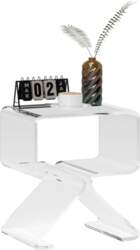 HOMCOM Geometric 2-Tier Low Table with