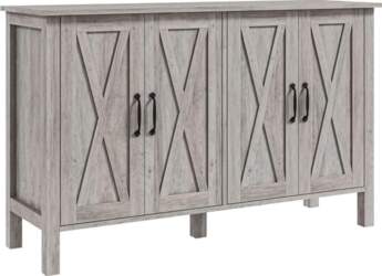 HOMCOM Rustic Kitchen Cabinet with 2